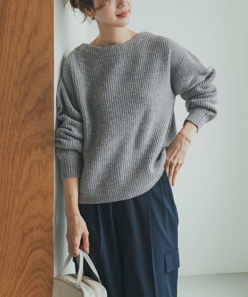 URBAN RESEARCH DOORS / アーバンリサーチ ドアーズ ニット・セーター | ハミルトンウール畦ボートネックプルオーバー | 詳細24