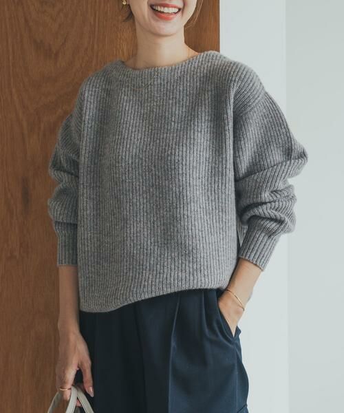 URBAN RESEARCH DOORS / アーバンリサーチ ドアーズ ニット・セーター | ハミルトンウール畦ボートネックプルオーバー | 詳細25