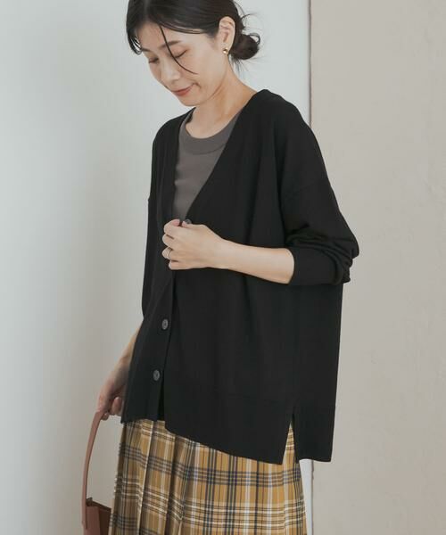 URBAN RESEARCH DOORS / アーバンリサーチ ドアーズ カーディガン・ボレロ | ウォッシャブルウールVネックワイドカーディガン | 詳細1