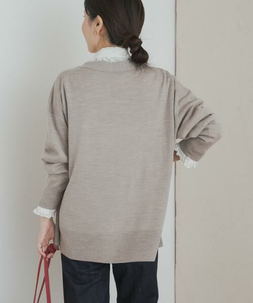 URBAN RESEARCH DOORS / アーバンリサーチ ドアーズ カーディガン・ボレロ | ウォッシャブルウールVネックワイドカーディガン | 詳細12