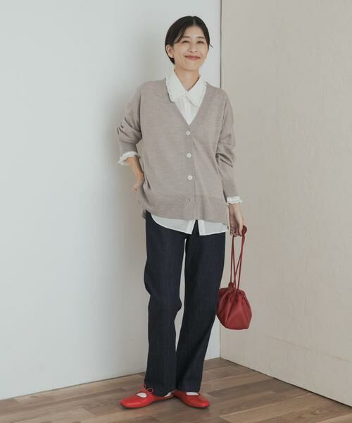 URBAN RESEARCH DOORS / アーバンリサーチ ドアーズ カーディガン・ボレロ | ウォッシャブルウールVネックワイドカーディガン | 詳細16
