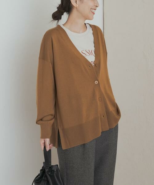 URBAN RESEARCH DOORS / アーバンリサーチ ドアーズ カーディガン・ボレロ | ウォッシャブルウールVネックワイドカーディガン | 詳細22