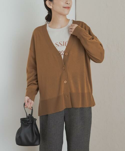 URBAN RESEARCH DOORS / アーバンリサーチ ドアーズ カーディガン・ボレロ | ウォッシャブルウールVネックワイドカーディガン | 詳細23