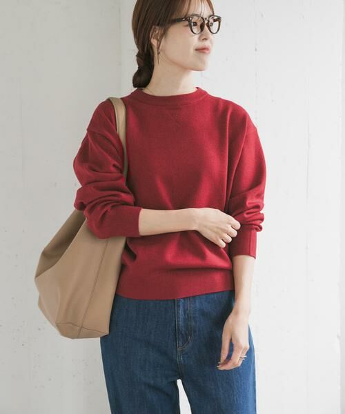 URBAN RESEARCH DOORS / アーバンリサーチ ドアーズ ニット・セーター | 『仁村紗和さん着用』『UR TECH 200日ニット』スウェットライクプルオーバー | 詳細6