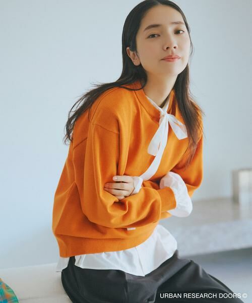 URBAN RESEARCH DOORS / アーバンリサーチ ドアーズ ニット・セーター | 『仁村紗和さん着用』『UR TECH 200日ニット』スウェットライクプルオーバー | 詳細10