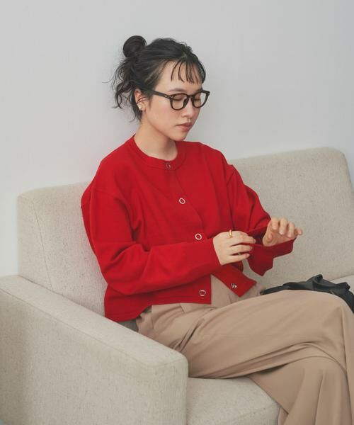 URBAN RESEARCH DOORS / アーバンリサーチ ドアーズ カーディガン・ボレロ | 『仁村紗和さん着用』『UR TECH 200日ニット』リングドットカーディガン | 詳細1