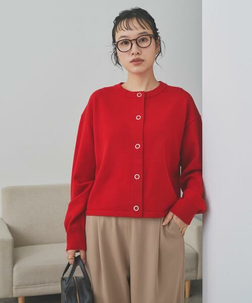 URBAN RESEARCH DOORS / アーバンリサーチ ドアーズ カーディガン・ボレロ | 『仁村紗和さん着用』『UR TECH 200日ニット』リングドットカーディガン | 詳細4