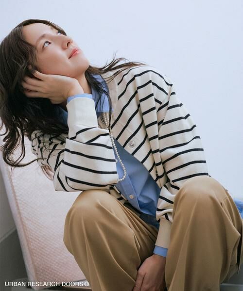 URBAN RESEARCH DOORS / アーバンリサーチ ドアーズ カーディガン・ボレロ | 『仁村紗和さん着用』『UR TECH 200日ニット』リングドットカーディガン | 詳細21