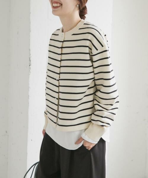 URBAN RESEARCH DOORS / アーバンリサーチ ドアーズ カーディガン・ボレロ | 『仁村紗和さん着用』『UR TECH 200日ニット』リングドットカーディガン | 詳細27