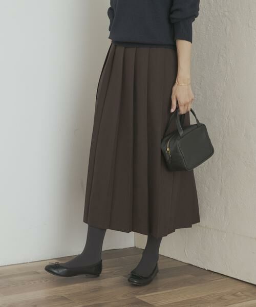URBAN RESEARCH DOORS / アーバンリサーチ ドアーズ スカート | 『UR TECH SMOOTHLUXE』片ヒダプリーツスカート | 詳細1