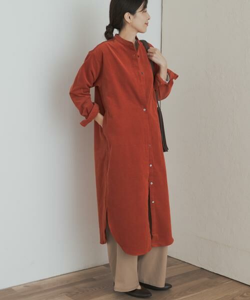 URBAN RESEARCH DOORS / アーバンリサーチ ドアーズ ワンピース | 『WEB/一部店舗限定カラー』『UR TECH』コーデュロイシャツワンピース | 詳細4