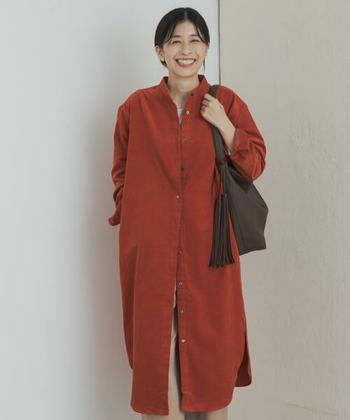 URBAN RESEARCH DOORS / アーバンリサーチ ドアーズ ワンピース | 『WEB/一部店舗限定カラー』『UR TECH』コーデュロイシャツワンピース | 詳細9