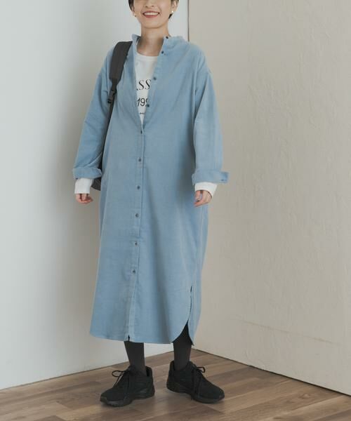 URBAN RESEARCH DOORS / アーバンリサーチ ドアーズ ワンピース | 『WEB/一部店舗限定カラー』『UR TECH』コーデュロイシャツワンピース | 詳細28