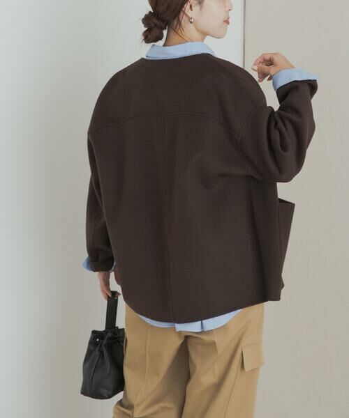 URBAN RESEARCH DOORS / アーバンリサーチ ドアーズ その他アウター | ウールリバーノーカーラミドルコート | 詳細3