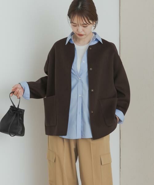 URBAN RESEARCH DOORS / アーバンリサーチ ドアーズ その他アウター | ウールリバーノーカーラミドルコート | 詳細4