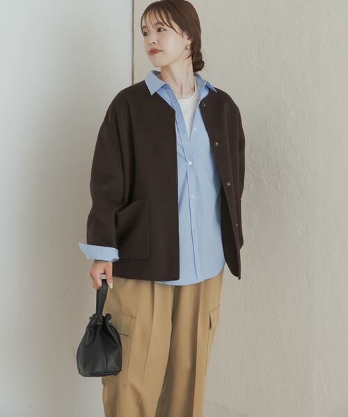 URBAN RESEARCH DOORS / アーバンリサーチ ドアーズ その他アウター | ウールリバーノーカーラミドルコート | 詳細6