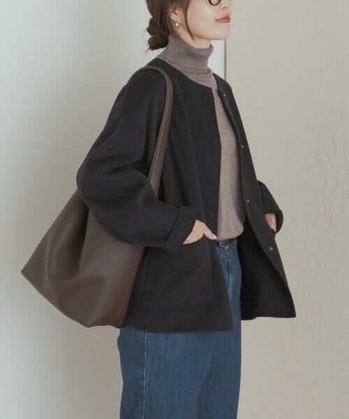 URBAN RESEARCH DOORS / アーバンリサーチ ドアーズ その他アウター | ウールリバーノーカーラミドルコート | 詳細15