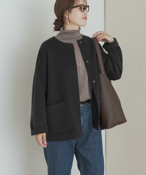 URBAN RESEARCH DOORS / アーバンリサーチ ドアーズ その他アウター | ウールリバーノーカーラミドルコート | 詳細18