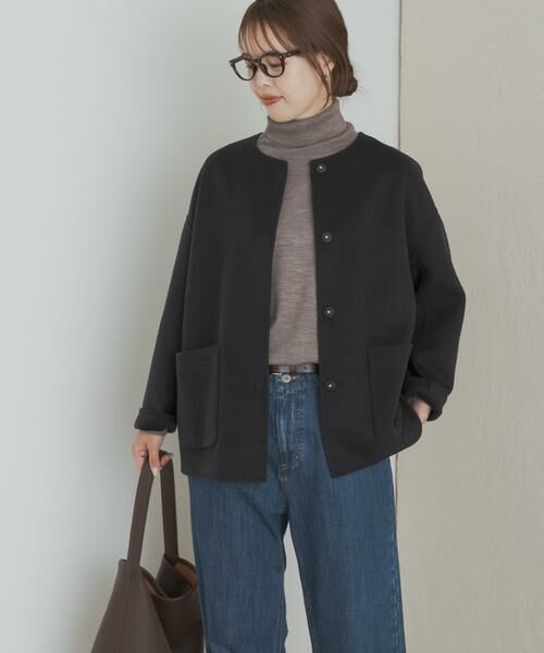 URBAN RESEARCH DOORS / アーバンリサーチ ドアーズ その他アウター | ウールリバーノーカーラミドルコート | 詳細19