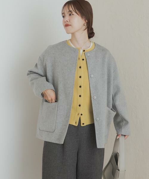 ウールリバーノーカーラミドルコート （その他アウター）｜URBAN