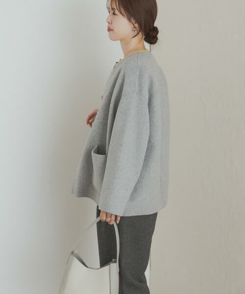 URBAN RESEARCH DOORS / アーバンリサーチ ドアーズ その他アウター | ウールリバーノーカーラミドルコート | 詳細25