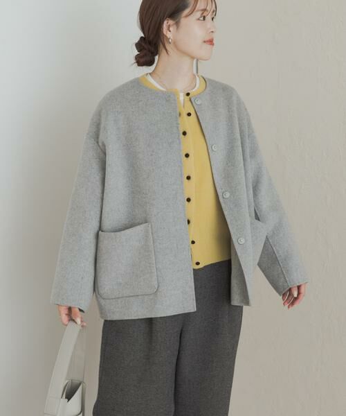 URBAN RESEARCH DOORS / アーバンリサーチ ドアーズ その他アウター | ウールリバーノーカーラミドルコート | 詳細27