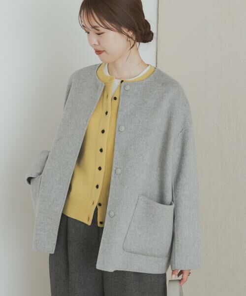 URBAN RESEARCH DOORS / アーバンリサーチ ドアーズ その他アウター | ウールリバーノーカーラミドルコート | 詳細28