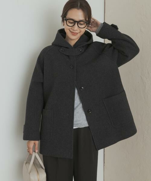 URBAN RESEARCH DOORS / アーバンリサーチ ドアーズ その他アウター | エアリーウールフードコート | 詳細1