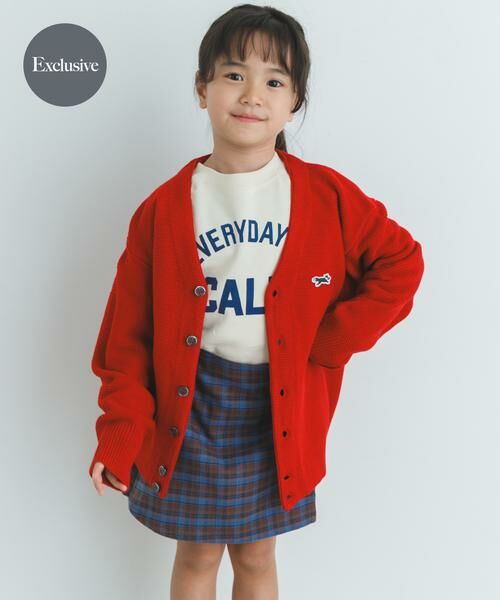 URBAN RESEARCH DOORS/アーバンリサーチ ドアーズ 『別注』PENNEYS×DOORS THE FOX Vネックカーディガン(KIDS) レッド 135 URBAN RESEARCH DOORS/アーバンリサーチ ドアーズ 『別注』PENNEYS×DOORS THE FOX Vネックカーディガン(KIDS) レッド 135