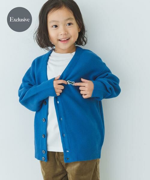 URBAN RESEARCH DOORS/アーバンリサーチ ドアーズ 『別注』PENNEYS×DOORS THE FOX Vネックカーディガン(KIDS) ブルー 135 URBAN RESEARCH DOORS/アーバンリサーチ ドアーズ 『別注』PENNEYS×DOORS THE FOX Vネックカーディガン(KIDS) ブルー 135