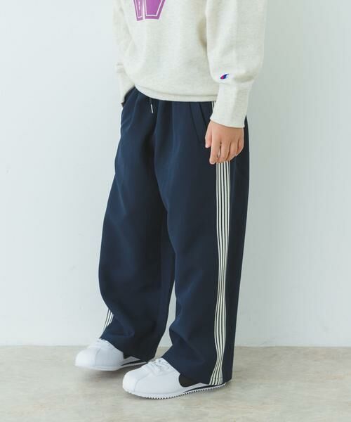 URBAN RESEARCH DOORS/アーバンリサーチ ドアーズ サイドラインパンツ(KIDS) ネイビー 135 URBAN RESEARCH DOORS/アーバンリサーチ ドアーズ サイドラインパンツ(KIDS) ネイビー 135