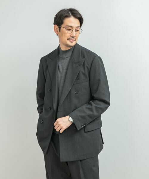 URBAN RESEARCH DOORS/アーバンリサーチ ドアーズ LIFE STYLE TAILOR ピンヘッドツイルストレッチWジャケット チャコールグレー S URBAN RESEARCH DOORS/アーバンリサーチ ドアーズ LIFE STYLE TAILOR ピンヘッドツイルストレッチWジャケット チャコールグレー S