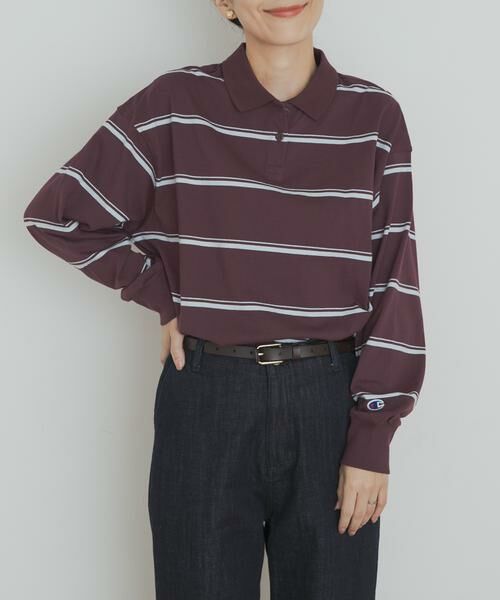 URBAN RESEARCH DOORS / アーバンリサーチ ドアーズ Tシャツ | Champion　LONGSLEEVE BORDER POLO | 詳細1