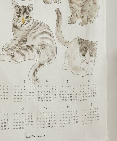 URBAN RESEARCH DOORS / アーバンリサーチ ドアーズ インテリア・インテリア雑貨 | 『WEB限定』2026 リネンカレンダー グレーの猫たち いろいろ | 詳細3