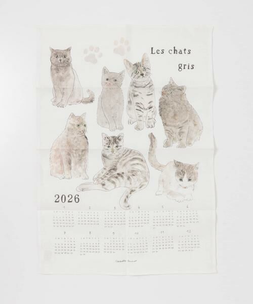 URBAN RESEARCH DOORS / アーバンリサーチ ドアーズ インテリア・インテリア雑貨 | 『WEB限定』2026 リネンカレンダー グレーの猫たち いろいろ | 詳細6