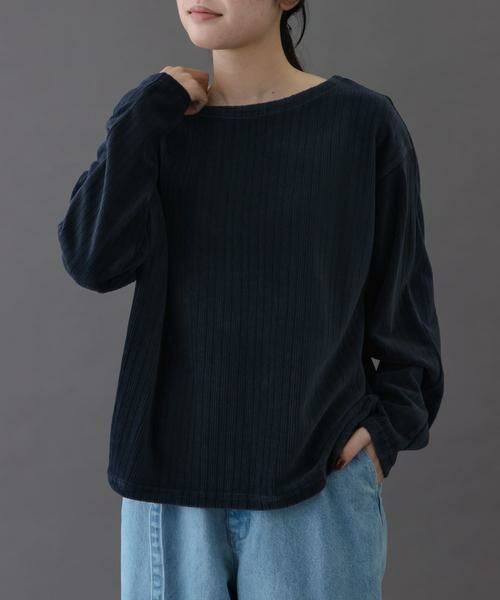 URBAN RESEARCH DOORS/アーバンリサーチ ドアーズ FORK & SPOON ストライプモールボートネックプルオーバー ネイビー 1 URBAN RESEARCH DOORS/アーバンリサーチ ドアーズ FORK & SPOON ストライプモールボートネックプルオーバー ネイビー 1