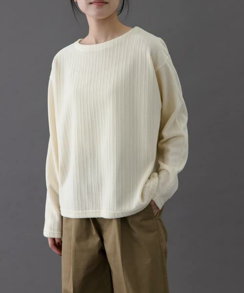 URBAN RESEARCH DOORS/アーバンリサーチ ドアーズ FORK & SPOON ストライプモールボートネックプルオーバー アイボリー 1 URBAN RESEARCH DOORS/アーバンリサーチ ドアーズ FORK & SPOON ストライプモールボートネックプルオーバー アイボリー 1