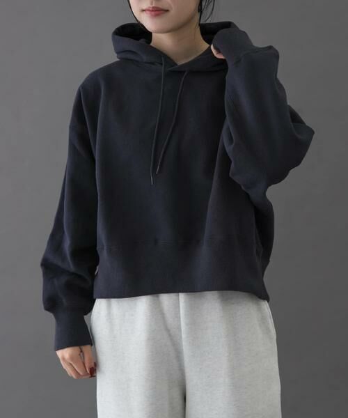 URBAN RESEARCH DOORS/アーバンリサーチ ドアーズ FORK & SPOON リサイクル裏毛クロップドフーディー ネイビー 1