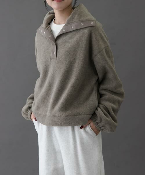 URBAN RESEARCH DOORS / アーバンリサーチ ドアーズ その他トップス | FORK&SPOON　スナップタートルフリースプルオーバー | 詳細1