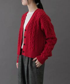 URBAN RESEARCH DOORS / アーバンリサーチ ドアーズ カーディガン・ボレロ | FORK&SPOON　ケーブルVネックカーディガン