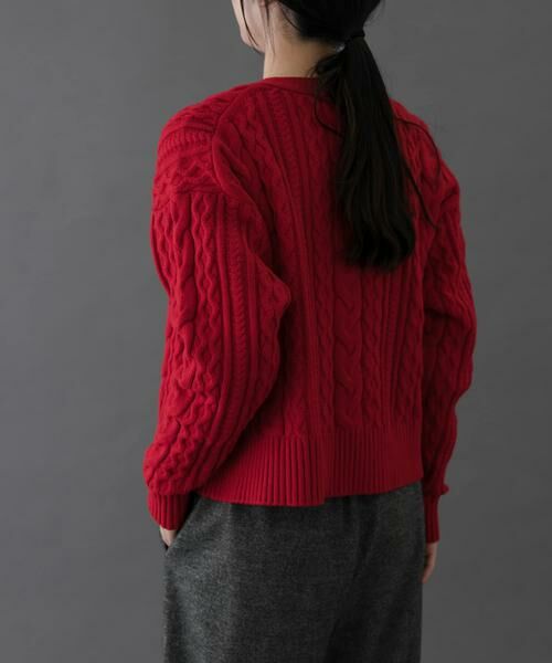 URBAN RESEARCH DOORS / アーバンリサーチ ドアーズ カーディガン・ボレロ | FORK&SPOON　ケーブルVネックカーディガン | 詳細3