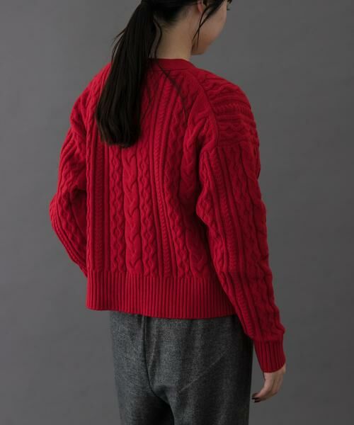 URBAN RESEARCH DOORS / アーバンリサーチ ドアーズ カーディガン・ボレロ | FORK&SPOON　ケーブルVネックカーディガン | 詳細4