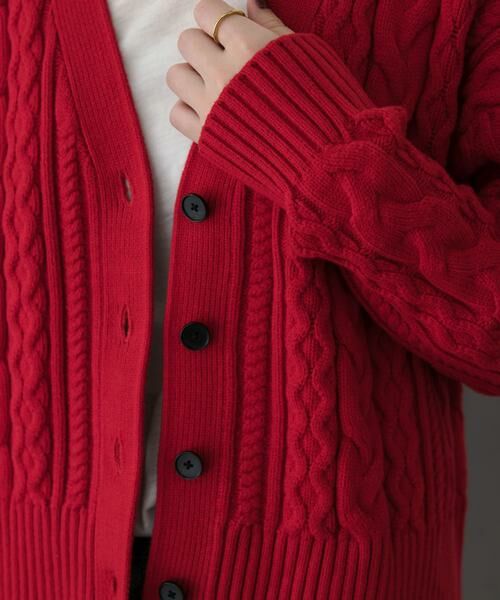 URBAN RESEARCH DOORS / アーバンリサーチ ドアーズ カーディガン・ボレロ | FORK&SPOON　ケーブルVネックカーディガン | 詳細6