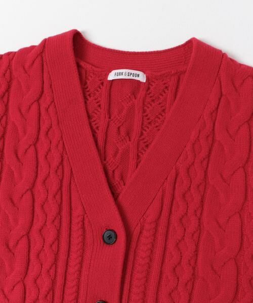 URBAN RESEARCH DOORS / アーバンリサーチ ドアーズ カーディガン・ボレロ | FORK&SPOON　ケーブルVネックカーディガン | 詳細8