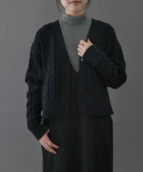 URBAN RESEARCH DOORS / アーバンリサーチ ドアーズ カーディガン・ボレロ | FORK&SPOON　ケーブルVネックカーディガン | 詳細9
