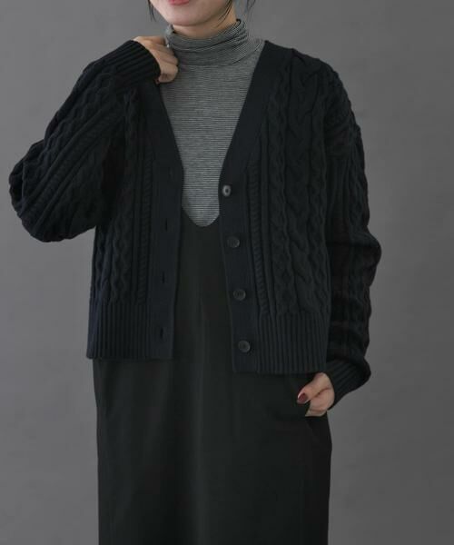 URBAN RESEARCH DOORS / アーバンリサーチ ドアーズ カーディガン・ボレロ | FORK&SPOON　ケーブルVネックカーディガン | 詳細10