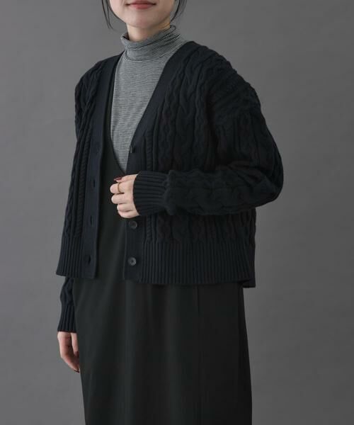 URBAN RESEARCH DOORS / アーバンリサーチ ドアーズ カーディガン・ボレロ | FORK&SPOON　ケーブルVネックカーディガン | 詳細11