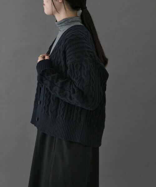 URBAN RESEARCH DOORS / アーバンリサーチ ドアーズ カーディガン・ボレロ | FORK&SPOON　ケーブルVネックカーディガン | 詳細12