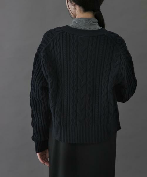 URBAN RESEARCH DOORS / アーバンリサーチ ドアーズ カーディガン・ボレロ | FORK&SPOON　ケーブルVネックカーディガン | 詳細13