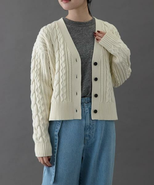 URBAN RESEARCH DOORS / アーバンリサーチ ドアーズ カーディガン・ボレロ | FORK&SPOON　ケーブルVネックカーディガン | 詳細22